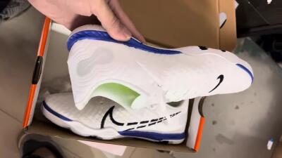Nike Reactgato IC Futsal/Indoor Soccer Shoes - White/Black/Blue