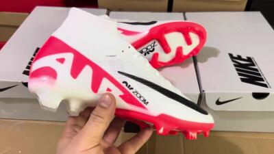 Nike Air Zoom Mercurial Superfly 9 Elite FG Firm Ground Soccer Cleats - White/Black/Red