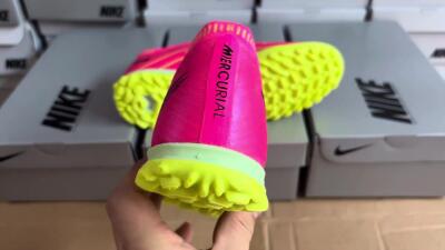 Nike Air Zoom Mercurial Vapor 15 Elite TF Artificial Turf Soccer Shoes - Pink/Green/Black