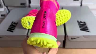 Nike Air Zoom Mercurial Superfly 9 Elite TF Artificial Turf Soccer Shoes - Pink/Green/Black