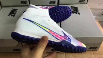 Nike Air Zoom Mercurial Superfly 9 Elite TF Artificial Turf Soccer Shoes - White/Blue/Pink