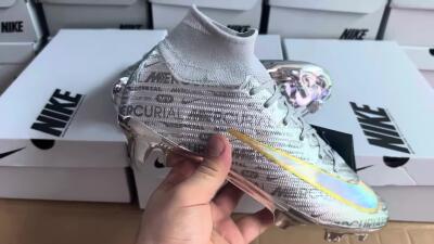 Nike Air Zoom Mercurial Superfly 9 Elite FG Firm Ground Soccer Cleats - Silver/Gold