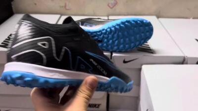 Nike Mercurial Vapor 15 Elite TF Artificial Turf Soccer Shoes - Black/Blue