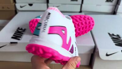 Nike Mercurial Vapor 15 Elite TF Artificial Turf Soccer Shoes - White/Pink