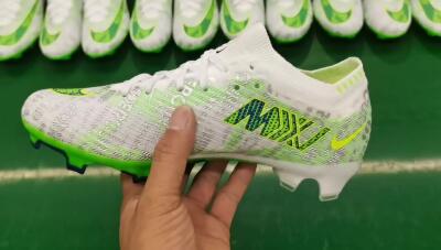 Nike Air Zoom Mercurial Vapor 15 Elite FG Firm Ground Soccer Cleats - White/Green