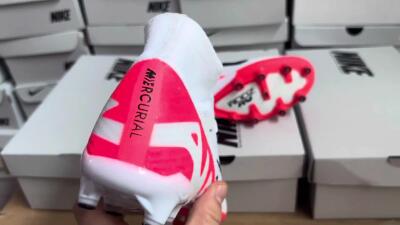 Nike Air Zoom Mercurial Superfly 9 Elite AG Artificial Grass Soccer Cleats - White/Red/Black