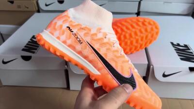 Nike Air Zoom Mercurial Superfly 9 Elite TF Artificial Turf Soccer Shoes - Orange/White/Black
