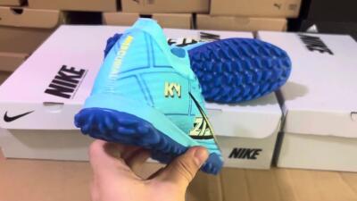 Kylian Mbappe x Nike Air Zoom Mercurial Vapor 15 Elite TF Artificial Turf Soccer Shoes - Blue/Yellow/Black