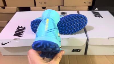 Kylian Mbappe x Nike Air Zoom Mercurial Superfly 9 Elite TF Artificial Turf Soccer Shoes - Blue/Yellow/Black