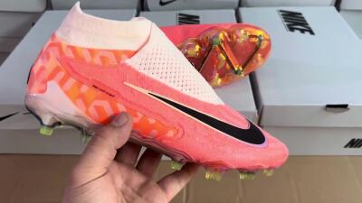 Nike Phantom GX Elite DF FG Firm Ground Soccer Cleats - Orange/Black/Sliver