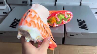 Nike Air Zoom Mercurial Superfly 9 Academy FG Firm Ground Soccer Cleats - Orange/Black/Purple