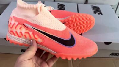 Nike Phantom GX Elite DF Link TF Artificial Turf Soccer Shoes - Pink/Black/Purple