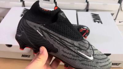 Nike Phantom GX Elite DF AG Artificial Grass Soccer Cleats - Black/Grey/White