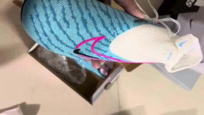 Nike Phantom GX Elite DF AG Artificial Grass Soccer Cleats - Blue/Black/White/Pink