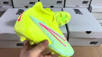 Nike Phantom GX Elite DF FG Firm Ground Soccer Cleats - Blue/Green/Pink