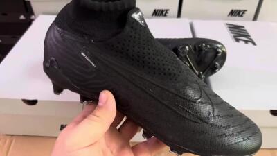 Nike Phantom GX Elite DF Link FG Firm Ground Soccer Cleats - Black/White/Black