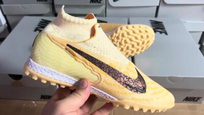 Nike Phantom GX Elite DF Link TF Artificial Turf Soccer Shoes - Yellow/Black/Brown