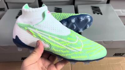 Nike Phantom GX DF Elite FG Firm Ground Soccer Cleats - Green/White/Blue
