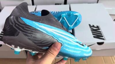 Nike Phantom GX Elite FG Firm Ground Soccer Cleats - Blue/White/Black