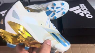 Adidas X Crazyfast.1 FG Firm Ground Soccer Cleats - White/Blue/Gold