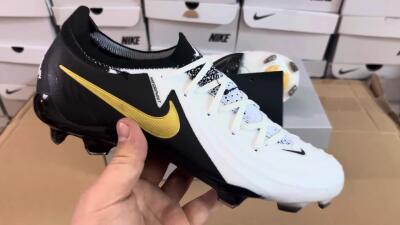 Nike Phantom Luna Elite Low FG Firm Ground Soccer Cleats - White/Black/Gold