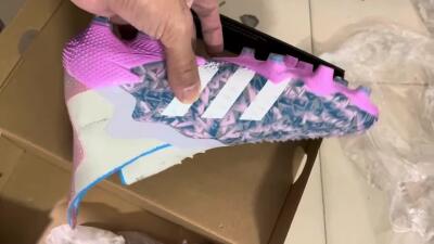 Adidas Predator Freak+ FG Firm Ground Soccer Cleats - Blue/Pink/White/Grey