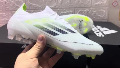 Adidas F50 Adizero FG Firm Ground Soccer Cleats - White/Black/Yellow