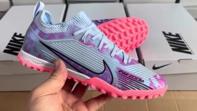 Nike Air Zoom Mercurial Vapor 15 Pro TF Artificial Turf Soccer Shoes - Silver/Purple/Red