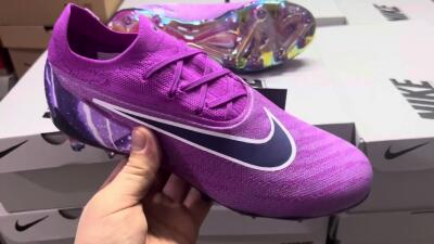 Nike Phantom GX Elite FG Firm Ground Soccer Cleats - Purple/Black/White/Gold