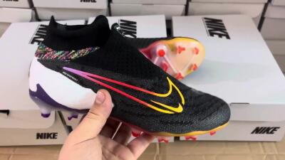 Nike Phantom GX Elite FG Firm Ground Soccer Cleats - Black/Yellow/Orange/Purple