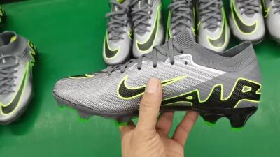 Nike Air Zoom Mercurial Vapor 15 Elite FG Firm Ground Soccer Cleats - Silver/Grey/Green