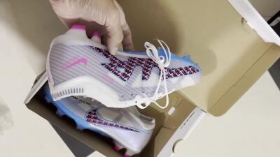 Nike Air Zoom Mercurial Vapor 15 Elite FG Firm Ground Soccer Cleats - White/Blue/Pink