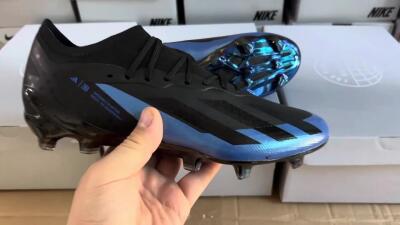 Adidas X Crazyfast.1 FG Firm Ground Soccer Cleats - Black/Blue/Gold
