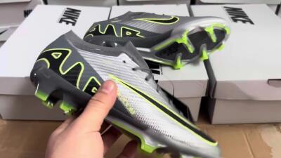 Nike Air Zoom Mercurial Vapor 15 Elite FG Firm Ground Soccer Cleats - Silver/Black/Yellow