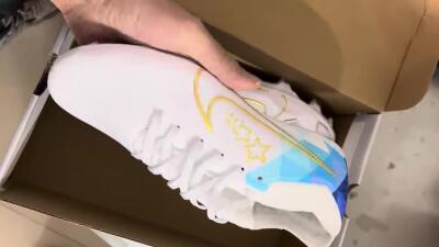 Nike Air Zoom Mercurial Vapor 15 Elite FG Firm Ground Soccer Cleats - White/Blue/Gold