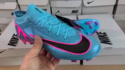 Nike Air Zoom Mercurial Vapor 15 Elite FG Firm Ground Soccer Cleats - Blue/Pink/Black