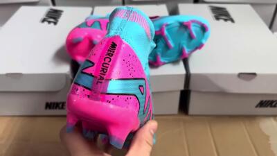 Nike Air Zoom Mercurial Superfly 9 Elite FG Firm Ground Soccer Cleats - Blue/Pink/Black
