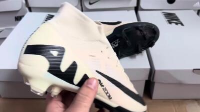Nike Air Zoom Mercurial Superfly 9 Elite FG Firm Ground Soccer Cleats - Beige/Black