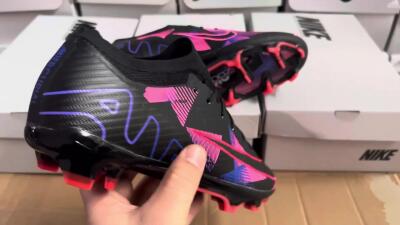 Nike Air Zoom Mercurial Vapor 15 Elite FG Firm Ground Soccer Cleats - Black/Purple/Pink