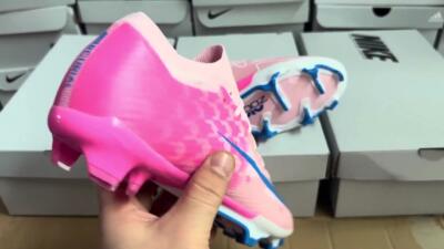 Nike Air Zoom Mercurial Vapor 15 Elite FG Firm Ground Soccer Cleats - Beige/Pink/Blue