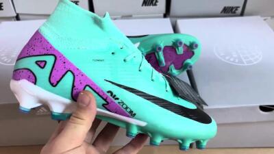Nike Air Zoom Mercurial Superfly 9 Elite AG Artificial Grass Soccer Cleats - Jade/Purple/Black