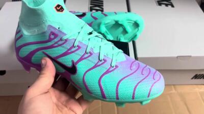 Nike Air Zoom Mercurial Superfly 9 Elite FG Firm Ground Soccer Cleats - Jade/Purple/Black