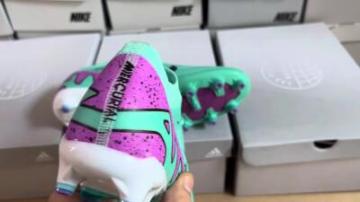 Nike Air Zoom Mercurial Vapor 15 Elite AG Artificial Grass Soccer Cleats - Jade/Purple/Black