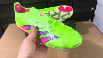 Adidas Predator Accuracy+ FG Firm Ground Soccer Cleats - Green/Purple/Yellow