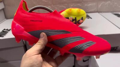 Adidas Predator Accuracy+ FG Firm Ground Soccer Cleats - Red/Black/Blue