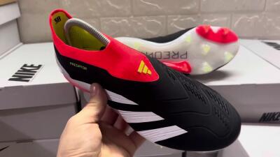 Adidas Predator Accuracy+ FG Firm Ground Soccer Cleats - Black/White/Red