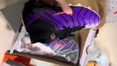 Nike Air Zoom Mercurial Superfly 9 Elite AG Artificial Grass Soccer Cleats - Purple/Black/Orange