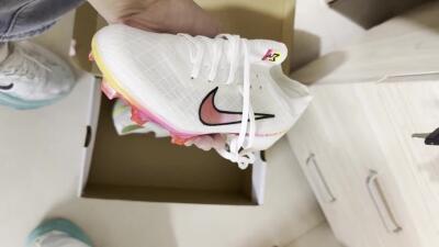 Nike Air Zoom Mercurial Vapor 15 Elite FG Firm Ground Soccer Cleats - White/Pink/Black/Yellow/Gold