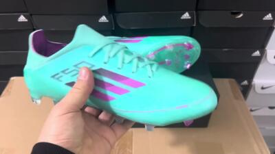 Adidas F50 Adizero FG Firm Ground Soccer Cleats - Jade/Purple/Blue