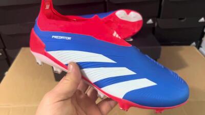 Adidas Predator Elite Laceless FG Firm Ground Soccer Cleats - Blue/White/Red